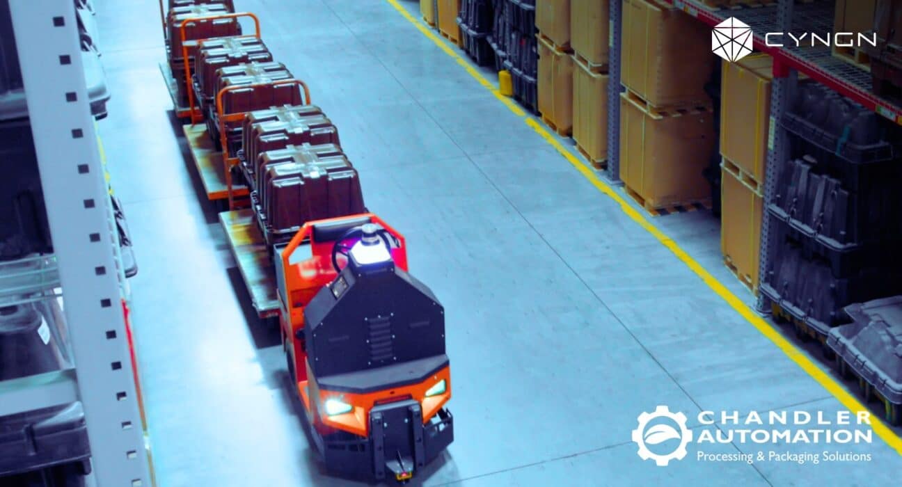 Cyngn added Chandler Automation to its dealer network. The partnership will offer the DriveMod Tugger to food processors and packers.