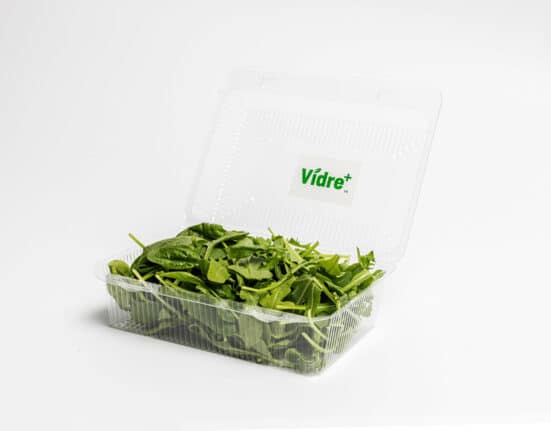 Trials show Fresh Inset’s Vidre+™ technology extends spinach freshness by up to 10 days and reduces raspberry shrinkage