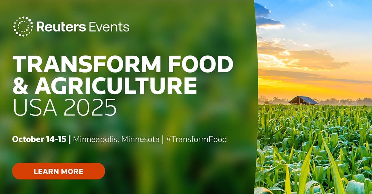 Join leaders at Reuters Events Food & Agriculture USA to transform the future of food systems on October 14-15 in Minneapolis.