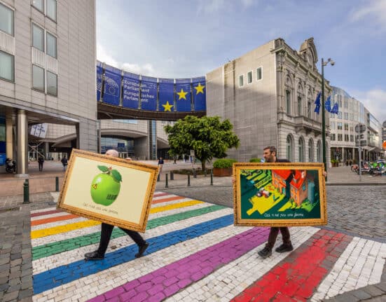 A series of Magritte-inspired Surrealist artwork appeared outside the European Parliament – confronting policymakers with a visual warning about the future of farming in Europe, and a call to align the EU’s €386 billion farm subsidy system with the Green Deal. WeMove Europe, the independent campaign group made up of more than 750,000 people across Europe behind the stunt, have called for urgent CAP reform — demanding fairer subsidies, stronger market regulation, and greater support for sustainable, small-and medium-sized farms. The action is backed by a coalition of farmer groups, environmental organisations and over 100,000 citizens across Europe. They argue the current subsidy system rewards intensive agriculture at the expense of small and sustainable farms. Share The action is backed by a coalition of farmer groups, environmental organisations and over 100,000 citizens across Europe. They argue the current subsidy system rewards intensive agriculture at the expense of small and sustainable farms. More than five million farms have disappeared across the EU since 2005, while 80% of CAP funds go to just 20% of recipients. Polling released earlier this year shows up to 70% of farmers in Spain, Italy and Poland feel forgotten by policymakers — despite most expressing pride in their work and support for environmental action. Morgan Ody, a vegetable producer from Bretagne, France, and member of European Coordination Via Campesina (ECVC), says: “Alongside ensuring fair prices, a strong CAP budget is essential to tackle the challenges farmers face today. But that public money must be used to keep rural areas alive by regulating markets and supporting the transition to agroecology and more sustainable food systems – not to fuel the industrialisation of farming or line shareholders’ pockets.” Styled in homage to Magritte’s famous ‘Treachery of Images’, the artworks unveiled carry captions such as “Ceci n’est pas une pomme” and “Ceci n’est pas une ferme”. Their message: Europe’s farm policy no longer feeds people — it feeds corporate consolidation. The full collection is viewable at www.notfarming.com. The aim is to challenge outdated “postcard” perceptions of farming — and spark honest discussion among policymakers about who the current system really serves. In many European areas, one in three farms has ceased operations, while subsidised overproduction drives prices so low that some farmers earn less than it costs them to produce. In France and Spain, for example, milk is often sold below production cost — a market failure propped up by the CAP. Giulio Carini, communications manager at WeMove Europe says: “Our farming system is rigged. Small farmers are being pushed off the land while agribusiness giants cash in on public money. Discussions about the future of the CAP need to address what we are paying for, not just how much money is allocated to it. We need to support farmers and reward them for protecting our nature and climate, on which they rely. We’re calling on people across Europe to stand up for fair prices, healthy food, and a future where small sustainable farmers and nature can thrive. This is our moment to demand our EU leaders fix this broken system.” In full, the coalition is calling for: Fair prices for farmers that reflect the full cost of sustainable food production Stronger market regulation, including supply management and minimum price guarantees Greater support for small and medium-sized farms over industrial agribusiness A just transition to agroecology to protect soil health, climate, biodiversity, and food sovereignty Access to healthy, sustainable food for all, ensuring that good food is affordable and available, and that people can make real choices about what they eat, without hidden environmental or health costs. These reforms are essential not only for securing farmers’ futures, but also for delivering on the EU Green Deal — ensuring that Europe’s food system supports climate, nature and communities alike.