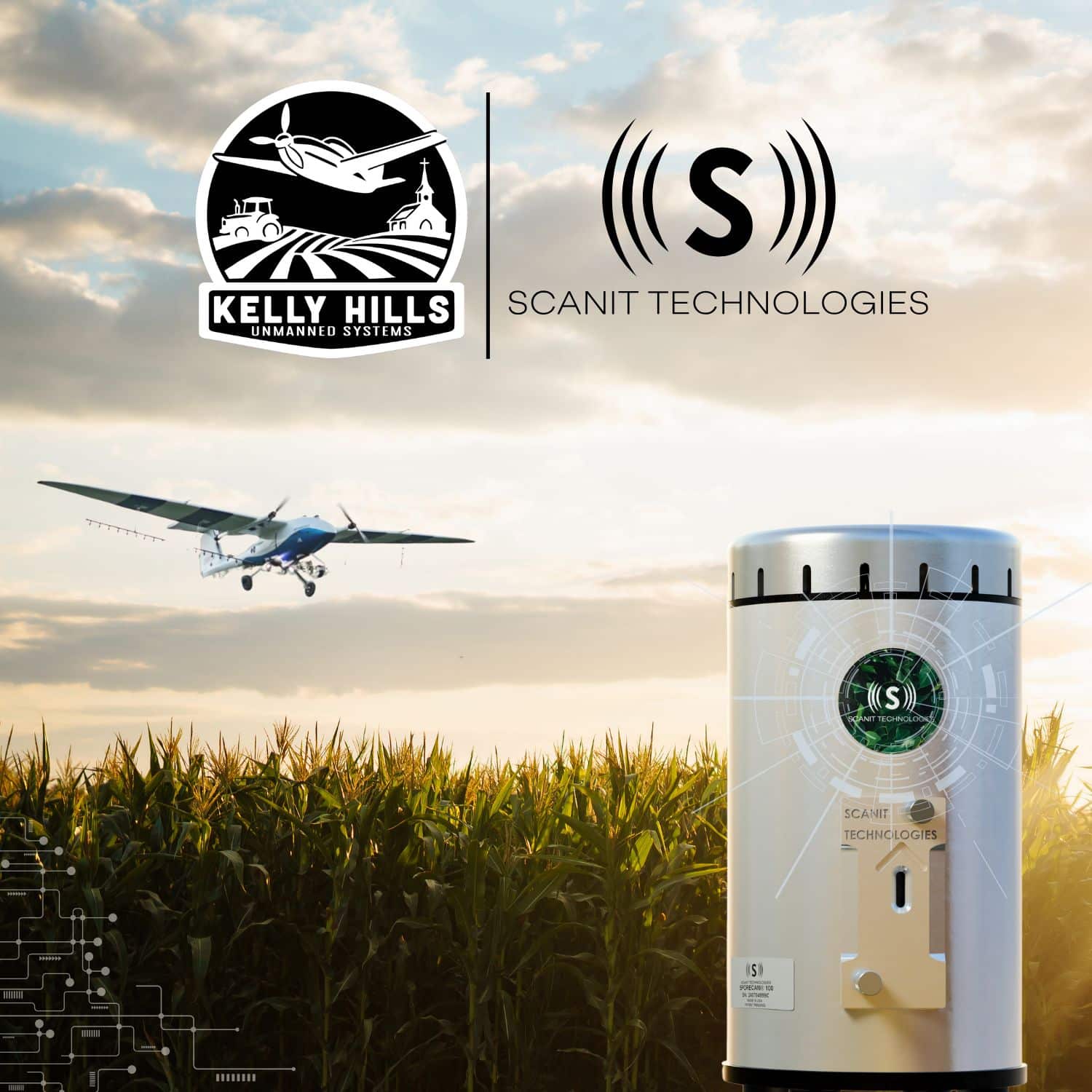 Scanit Technologies, Inc. has partnered with Kelly Hills Unmanned Systems to develop an Autonomous Crop Protection Stack, aimed at improving disease response timing in crops such as corn and soybeans.