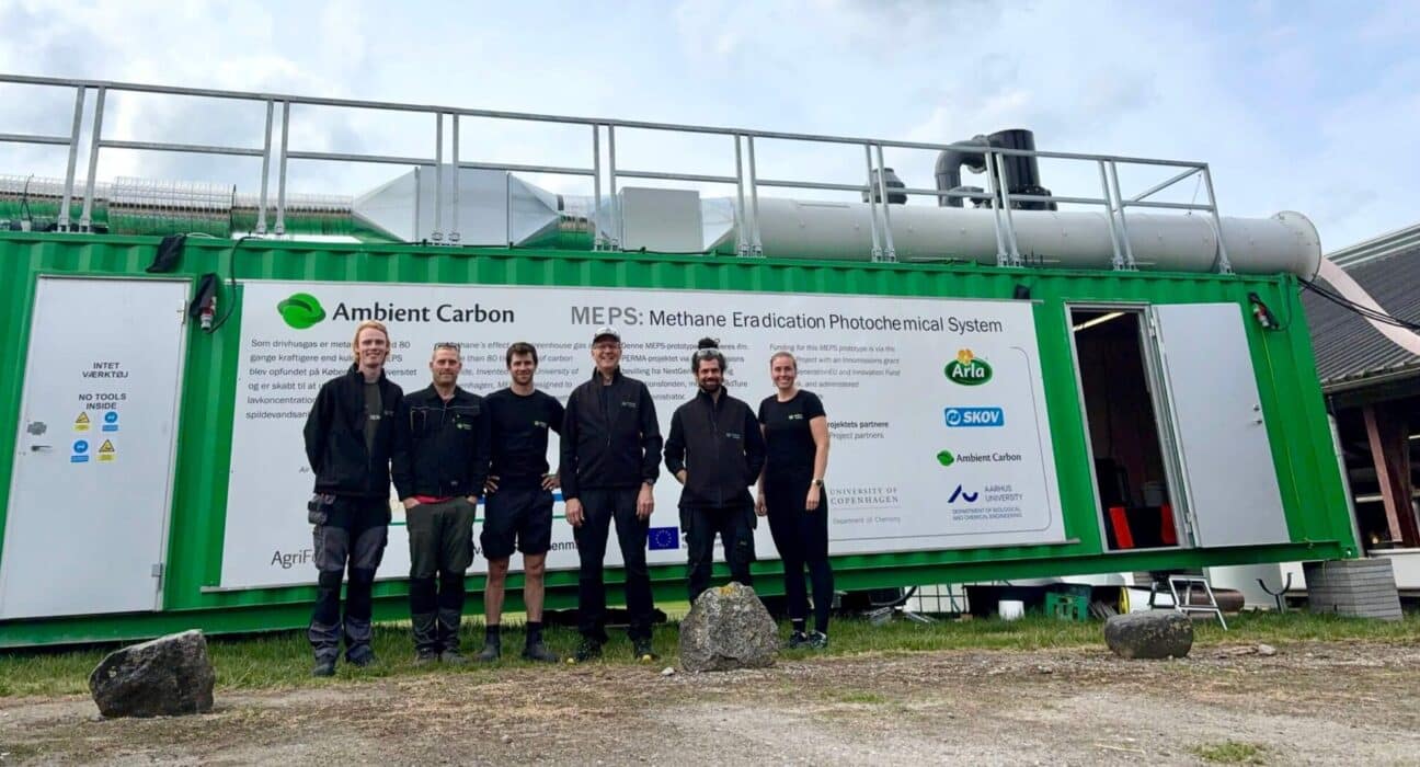 Ambient Carbon’s Methane Eradication Photochemical System (MEPS) removed up to 90% of methane from dairy barn ventilation air.