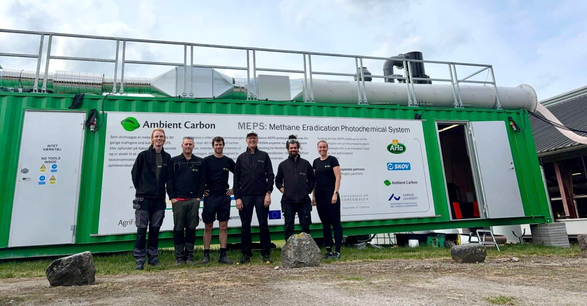 Ambient Carbon’s Methane Eradication Photochemical System (MEPS) removed up to 90% of methane from dairy barn ventilation air.