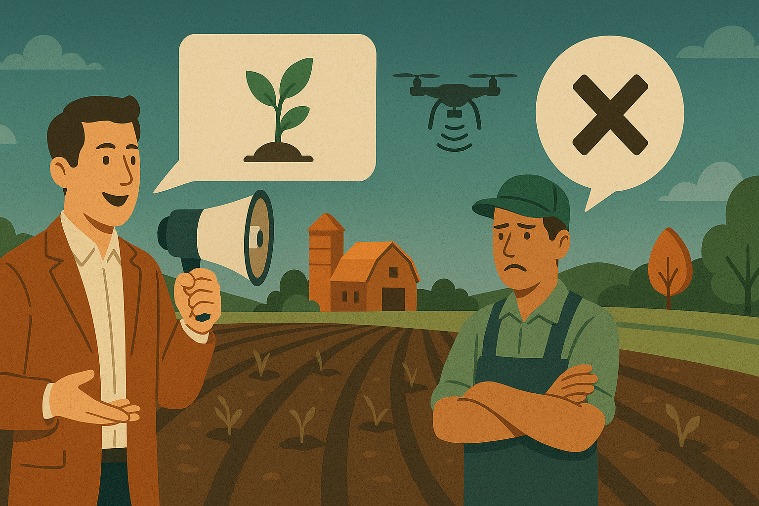 Explore effective AgTech messaging that resonates with farmers by using stories and measurable outcomes to build trust.