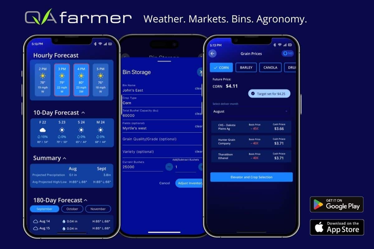 QA Farmer launches at Big Iron 2025, uniting weather, markets, bins & agronomy in one simple mobile app for row crop farmers.