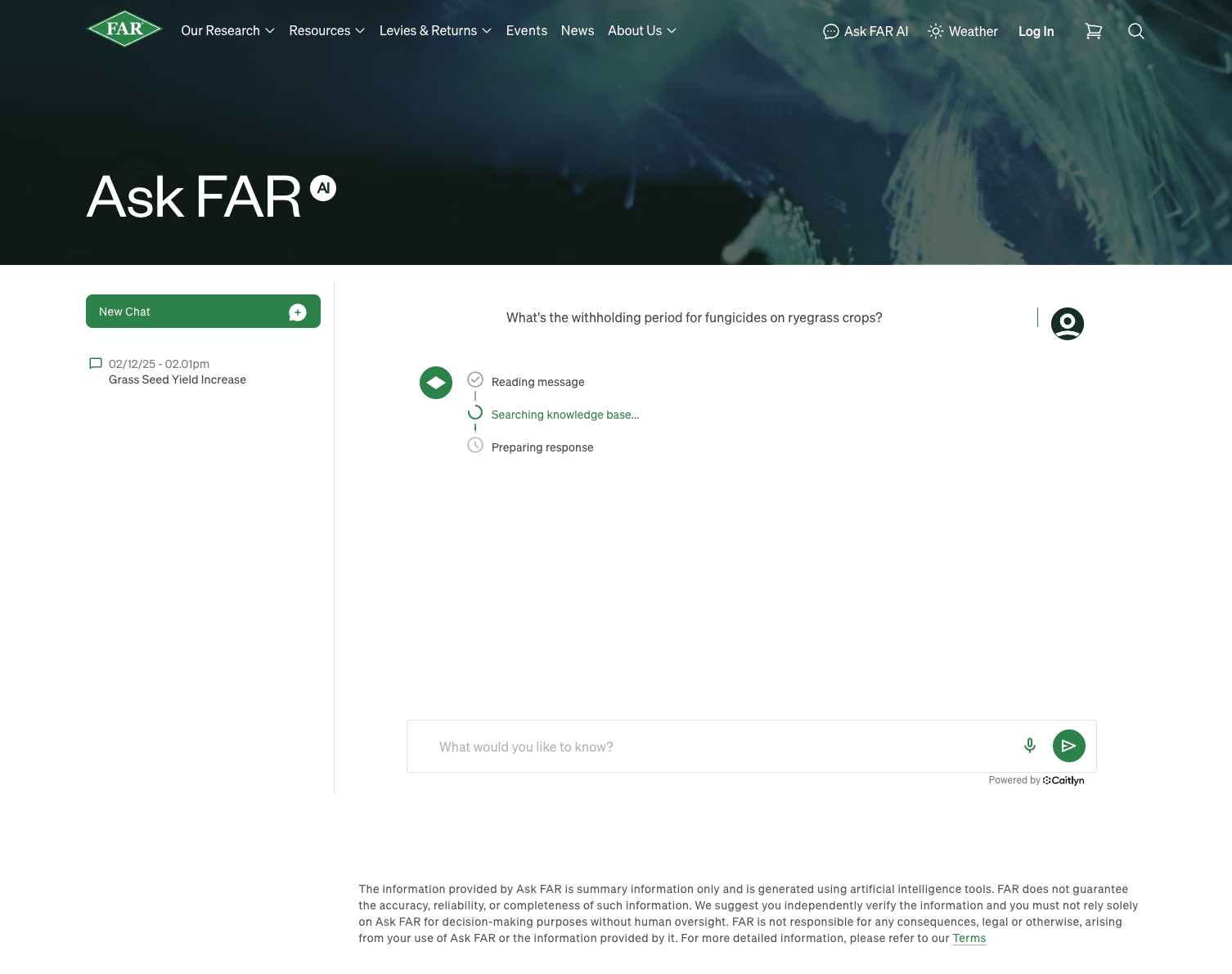Explore Caitlyn, a platform designed for agricultural research, enhancing data access and traceability in critical sectors.