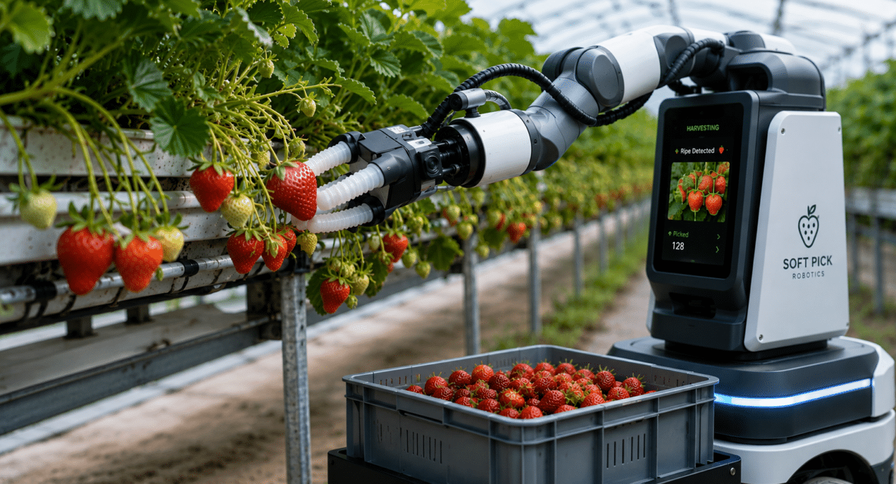 Robotic harvesting is replacing seasonal labor in soft fruit production. Indoor strawberry automation now offers a permanent cost advantage.